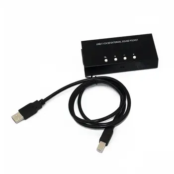 

USB 7.1 External Sound Pocket Box Digital Audio Streaming Sound Card Adapter Converter Black