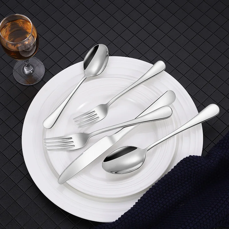 24Pcs Cutlery Set Stainless Steel Silverware Flatware Utensils Service for 6 Include Knife Fork Spoon Mirror Polished Dropship