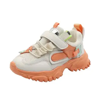 

Boys Sneakers 2020 Autumn New Mesh Breathable Children's Running Shoes Hook and Loop Girls' Dad Shoes for Kids