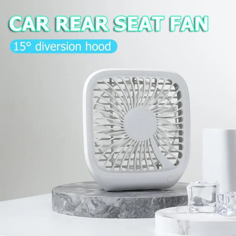MeterMall BASEUS Foldable 3-Speed Car Headrest Back Seat Cooling Fan Silent Folding Fan Mini USB Fan for Car Cooling System