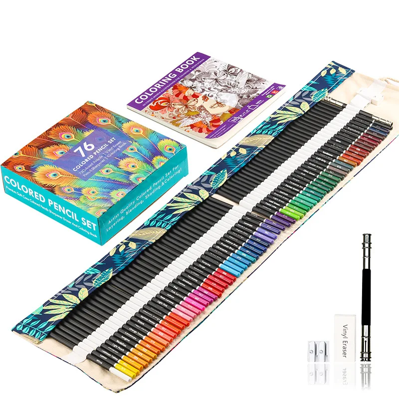 76 Color Colored Pencils Set Handpainted Graffiti Painting Pencils