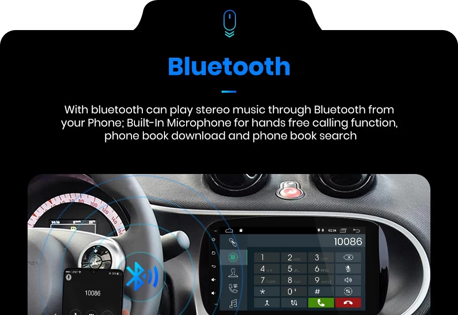 Junsun Carplay 4G+ 64G Coche 2 Din Android 9,0 автомобильное радио для Benz Smart Fortwo радио wifi BT автомагнитола gps