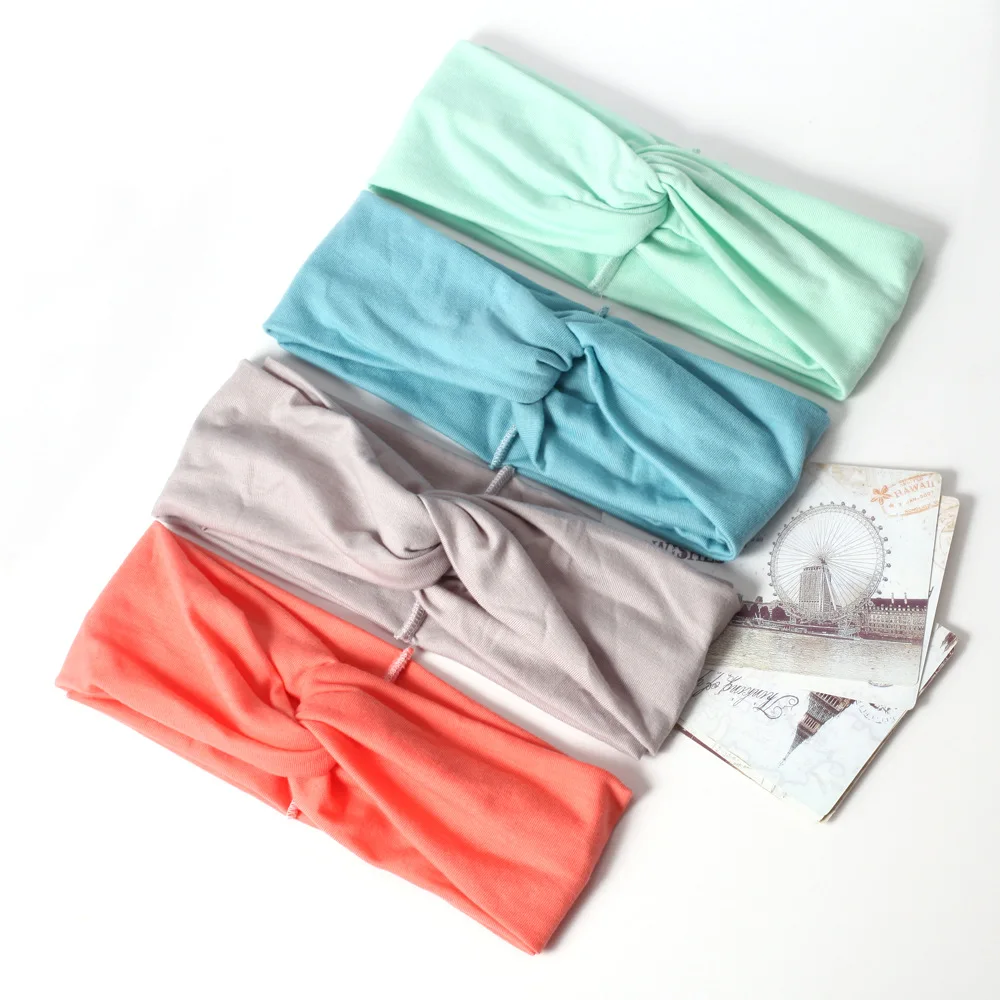 

New Women's Yoga Exercise Headband Cross top knot elastic headband solid color soft and comfortable girl exercise yoga headband