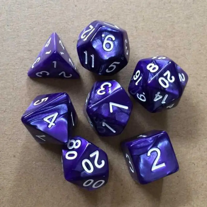 7 шт./компл. 17 цветов многогранные кости d & d4 d6 d8 d10 % d12 d20 ТРП игры Набор игральных