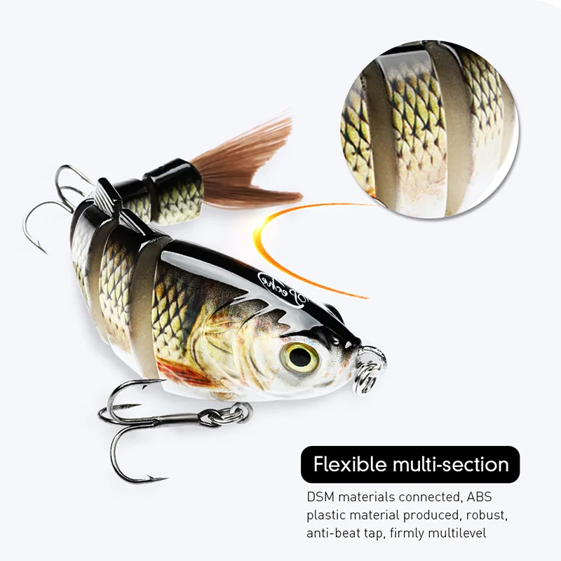 Fulljion мульти секции Соединенные рыболовные блесны гольян Swimbait Crankbait Isca искусственная жесткая приманка 3D воблеры с глазками 12,8 см 41 г