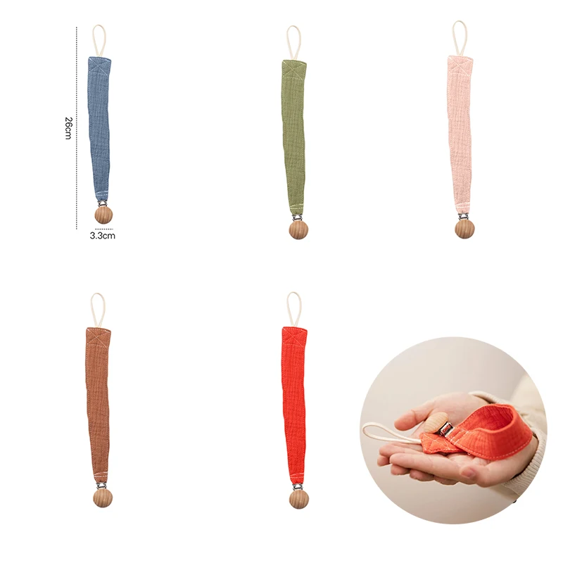 Baby Dummy Pacifier Chain Clip Solid Color Cotton Cloth Plush Toys Soother Nipples Holder Newborn Toy Feeding Supplies