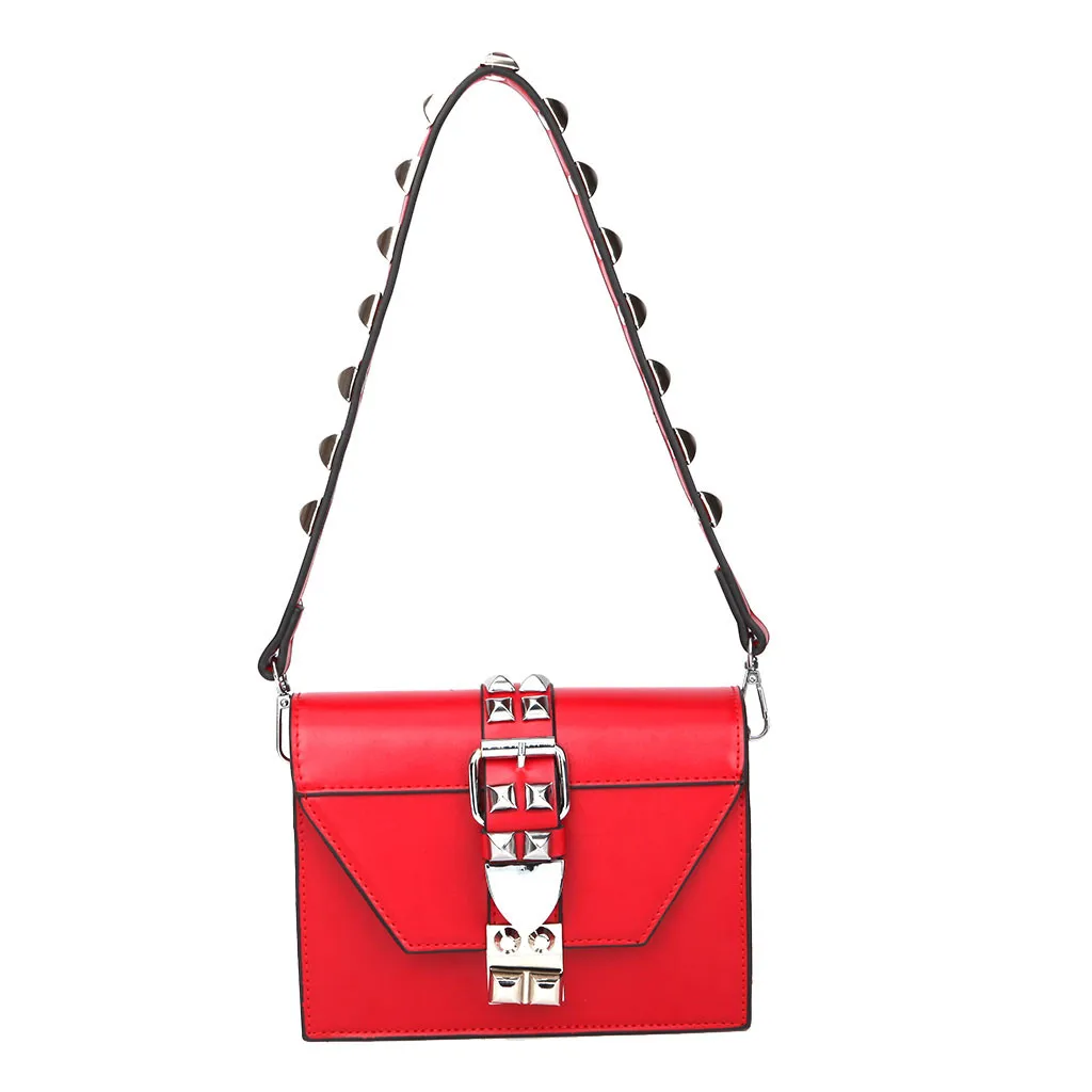 Женская дикая сумка-мессенджер, модные сумки, сумочка на одно плечо, Сумка с клапаном из искусственной кожи, маленькая квадратная сумка, сумки для женщин, сумки через плечо - Цвет: Red