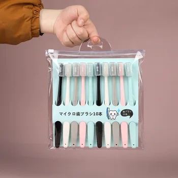 

10 in 1 Ultra-fine Toothbrush Bamboo With Protect Cover Deep Cleaning Soft Tooth Brush Portable Oral care Tools