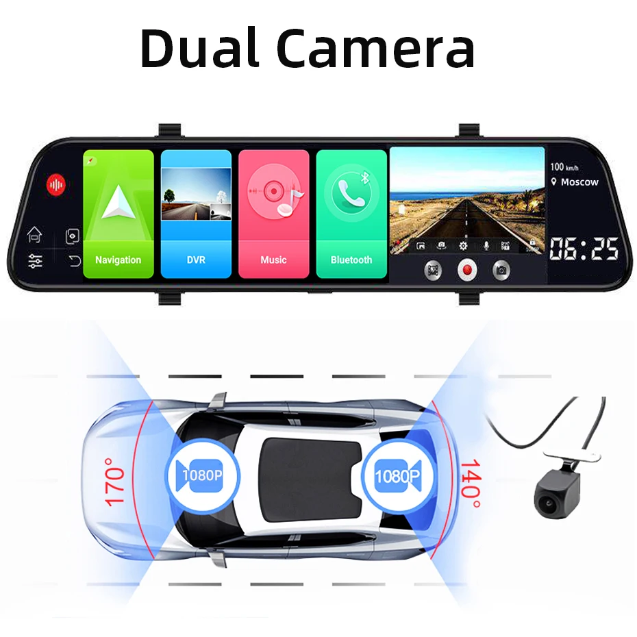 Автомобильное семейное 1" зеркало заднего вида 4G Android 8,1 dash cam 2G ram 3 2G rom gps навигация автомобильный видеорегистратор ADAS WiFi ночное видение