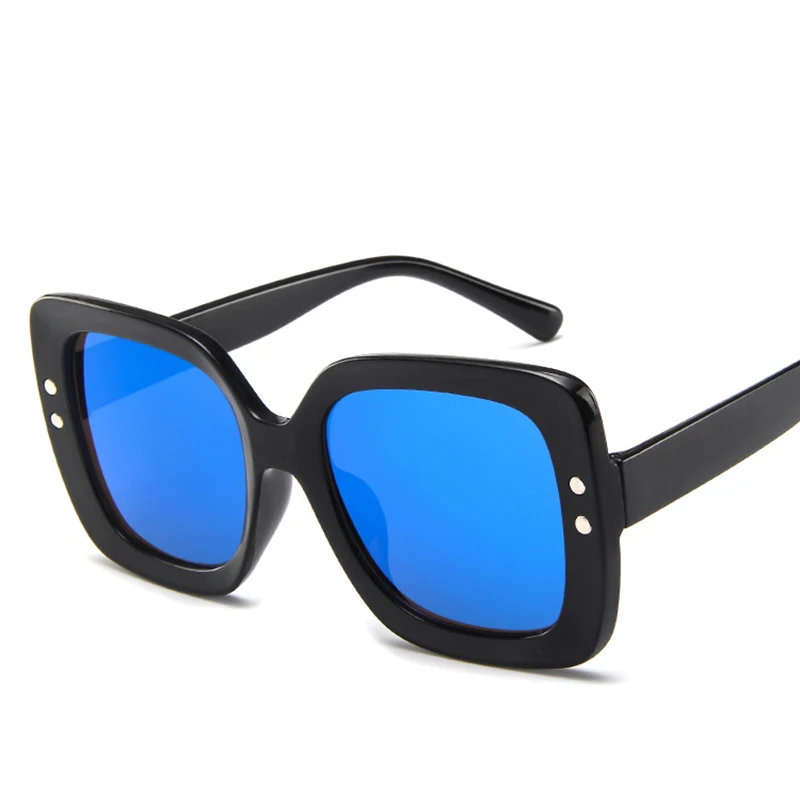 RBRARE, негабаритные солнцезащитные очки для женщин, роскошные прозрачные градиентные солнцезащитные очки, большая оправа, винтажные очки, квадратные очки для женщин - Цвет линз: BlackBlue