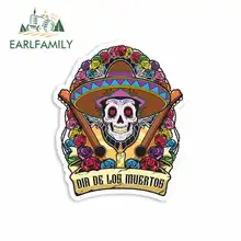 EARLFAMILY 13cm x 10.7cm for De Los Muertos Car Stickers Vinyl JDM Waterproof RV VAN Fine Decal 3D Car Accessories Graphics