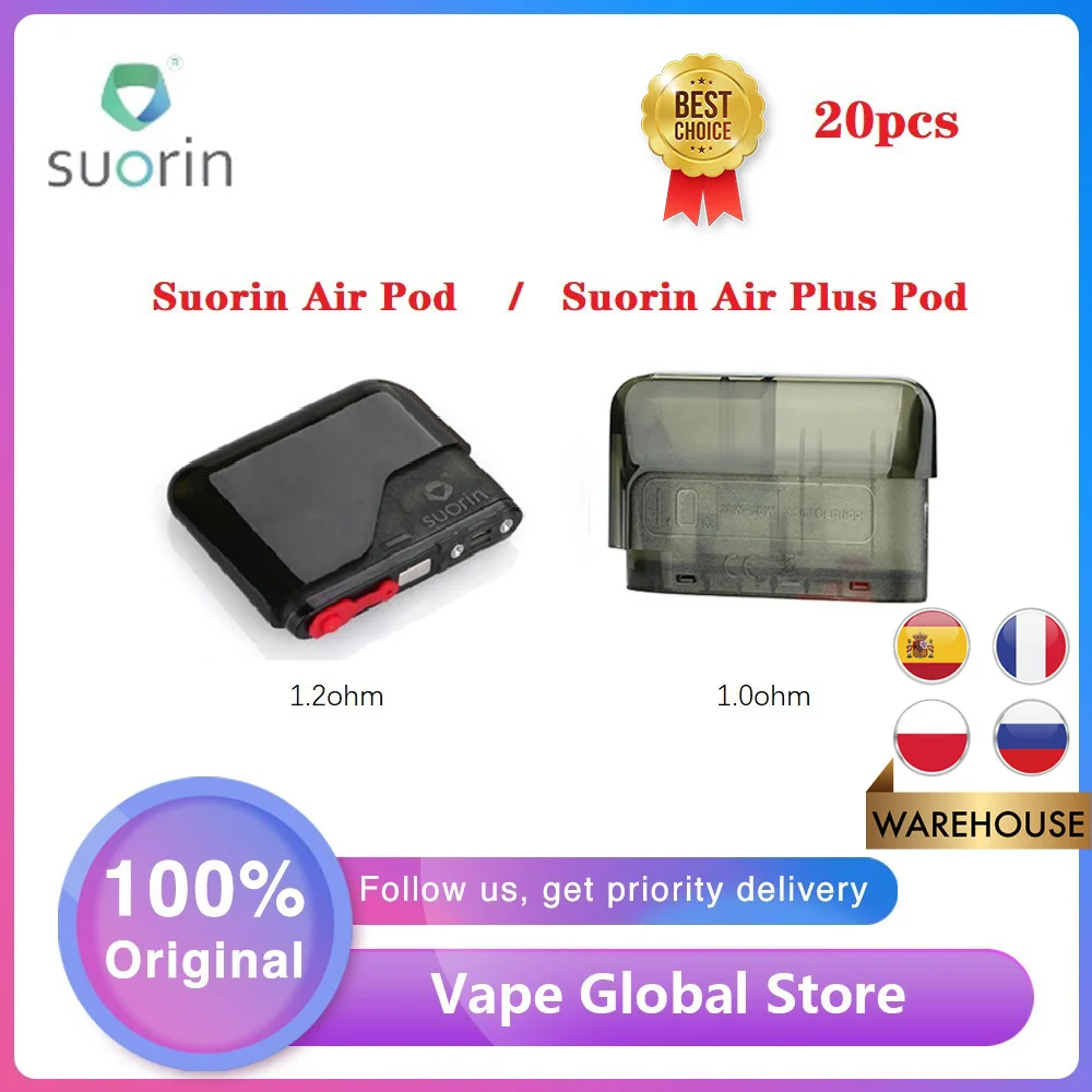 Оригинальный картридж Suorin Air 2 мл Plus 1 Ом 3 5 0 вейп POD для набора электронной