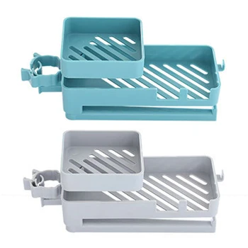 

Double Layer Faucet Drain Storage Rack Sink Shelf Bathroom Sponge Hanging Basket Creative Bathroom Nail-free Seamless Rack