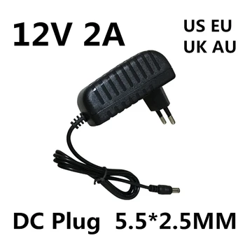 

Lincoiah 12V 2A AC 100V-240V Converter Adapter DC 12V 2A 2000mA Power Supply EU UK AU US Plug 5.5mm x 2.1mm for CCTV IP Camera