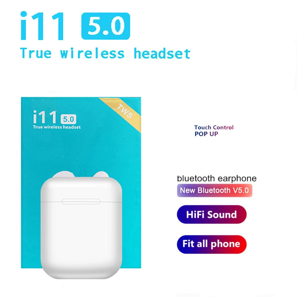 

2020 NEW i11 TWS Bluetooth Earphone Mini Wireless Headphones Stereo with Mic Cordless Earbuds Handsfree for smart phone