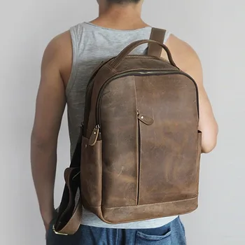 

2020 new handmade bag head layer cowhide large capacity men's backpack outdoor leisure travel backpack