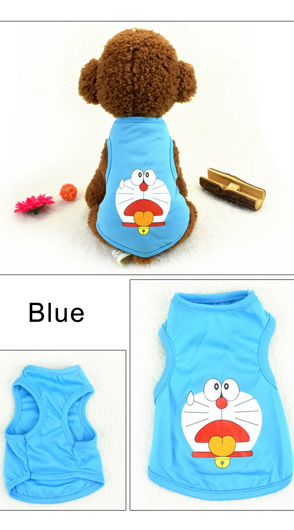 Pet Cat Clothes for Cats Summer Vest T Shirt Dog Cat Clothes Costume for Small Dogs Cartoon Vest for Puppy 35 (19)