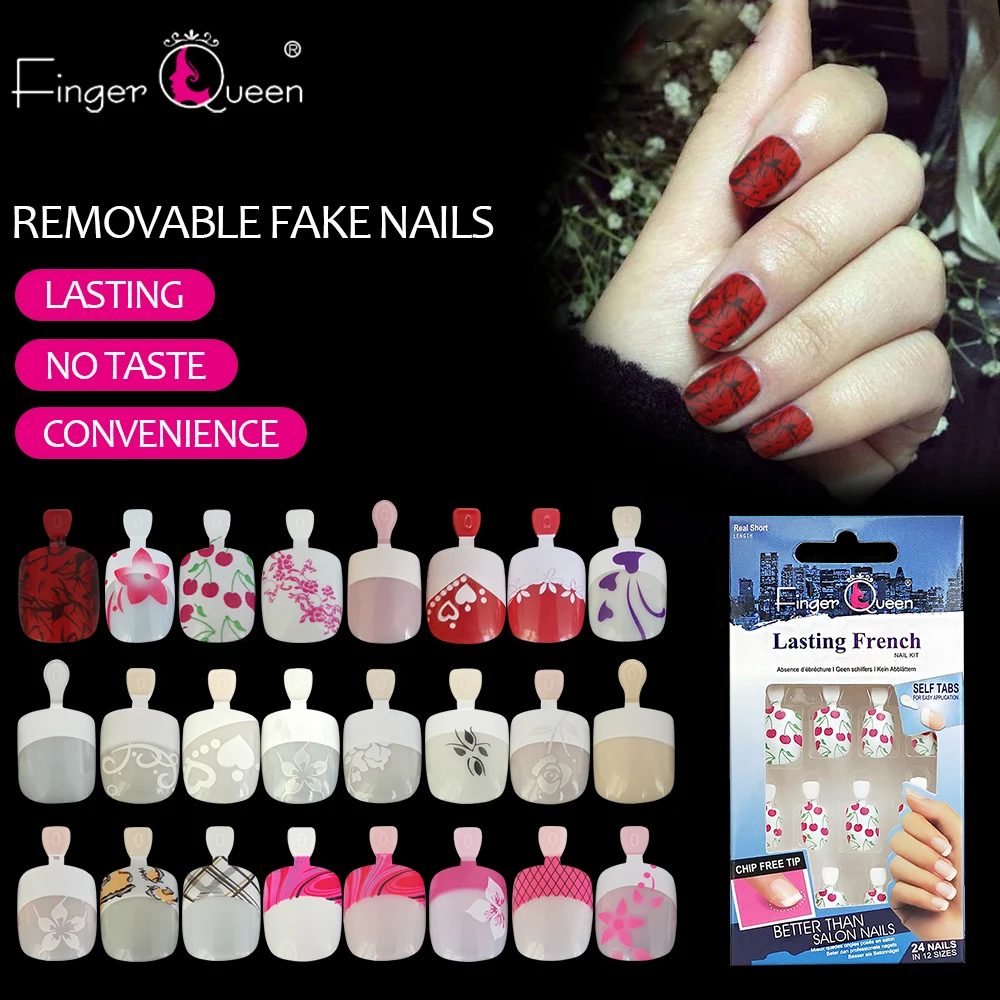 

False Nails 24pcs/box Girl with Cute Fake Nails-nail Tips
