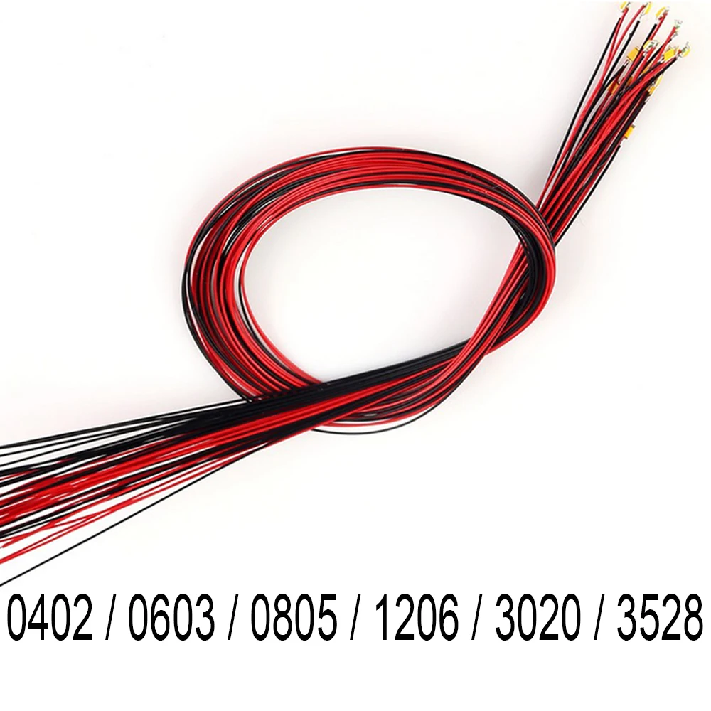 Wire SMD LED lamp model material indicator light 0402 0603 0805 1206 litz wired Micro Litz leads 200mm Length | Обустройство дома