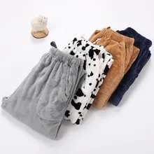 Fdfklak M-XXL большой плотные теплые женские брюки зимние брюки из фланели для пижамные штаны несколько стилей пара домашней одежды Fdfklak M-XXL большой плотные теплые женские брюки зимние брюки из фланели для пижамные штаны несколько стилей пара домашней одежды
