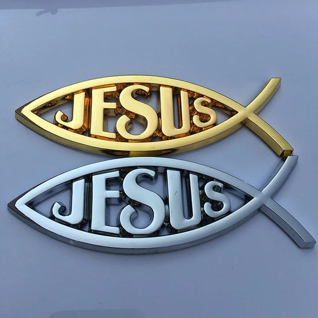 Auto styling Jesus Fisch Symbol Logo Auto Emblem Abzeichen Aufkleber  Aufkleber Universal 3D Christian Auto & Lkw Dekorative Aufkleber -  AliExpress