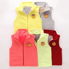 Осенне-зимний детский двухслойный флисовый жилет Детская верхняя одежда жилет на молнии