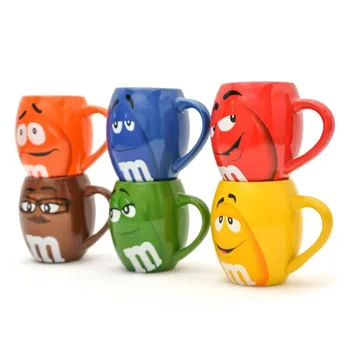 

M&M Bean Coffee Cup Milk Cup y Cartoon Cup Cute Expression Brand Bulk Drink Christmas Giftde Creative Cartoon Cup