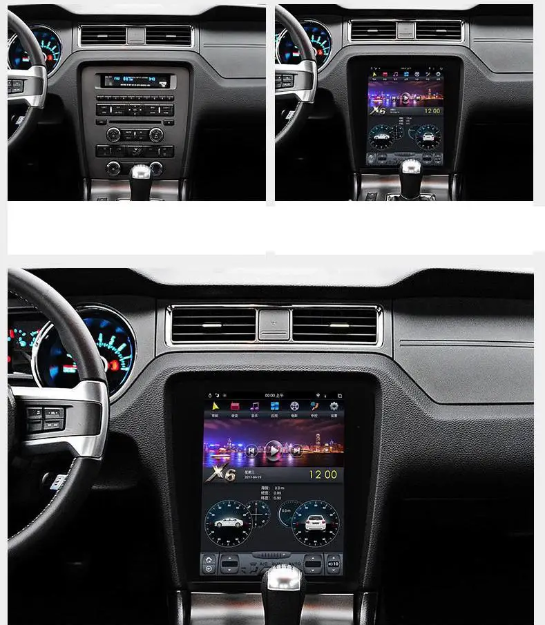 

fOR Ford Mustang 2010-2014 128Gb Tesla Screen Carplay Android Car Multimedia Player Gps Head Unit 1 Din Auto radio
