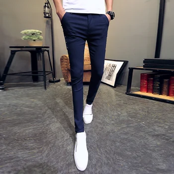 

Men Summer Pants Fashion 2020 All Match Skinny Pants Men Streetwear Casual Trousers Men Hot Sale 28-34