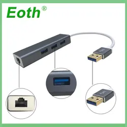 3 Порты USB3.0 концентратора Тип C до 1000 Мбит/с Ethernet LAN RJ45 Кабель-адаптер сетевой высокоскоростная карта передачи данных адаптер usb 3,0