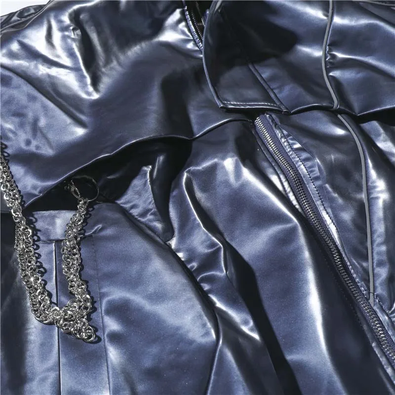 UNCLEDONJM Patchwork Autumn Winter Casual Zipper PU Leather Jacket Motorcycle Leather Jacket Mens Jackets And Coats 1982