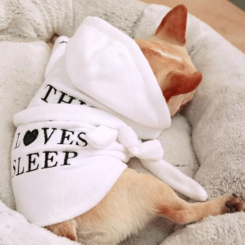 

Pet Cat Dog Bathrob Dog Pajamas Sleeping Clothes Indoor Soft Pet Bath Drying Towel Clothes Puppy Dogs Cats Pet Sleep Accessories