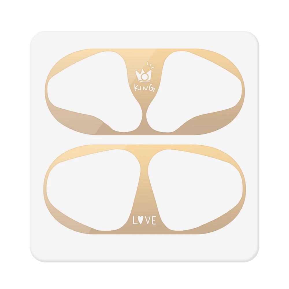 Для Apple AirPods 2 1 Узорчатая металлическая Пылезащитная наклейка для наушников внутренняя Защитная крышка для Airpods Пылезащитная наклейка - Цвет: Gold-A1