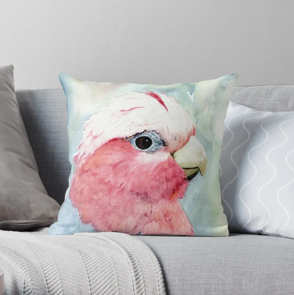 

Australian Galah Cockatoo Watercolour Painting Throw Pillow Cushion Cover Polyester Throw Pillows Case On Sofa Home Decor