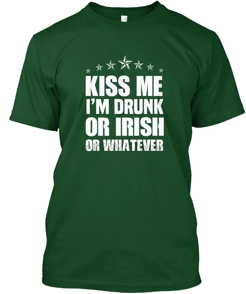 Мужская футболка Kiss Me I'm Drunk Or Irish What women T Shirt | одежда