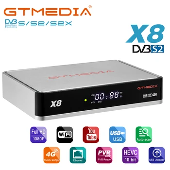 

New GTmedia satellite X8 DVB-S2 Bulti in wifi Bulti in 1 years Europe spain Cline Satellite Receiver TV BOX Cline Set Top Box