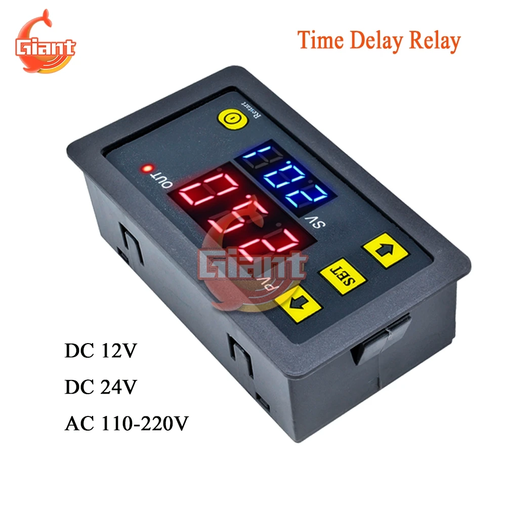 12V Automation Cycle Timer Delay Control Switch Relay Module w/ Dual LED Display 
