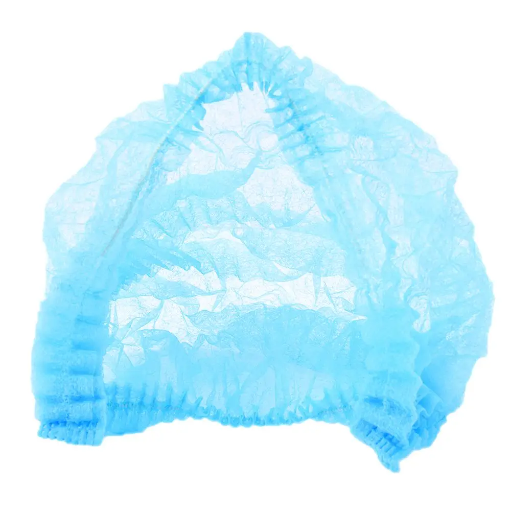 10 шт одноразовые синие медицинские шапки для волос, водонепроницаемые нетканые эластичные пылезащитные колпачки для тату, чистящие средства, инструменты