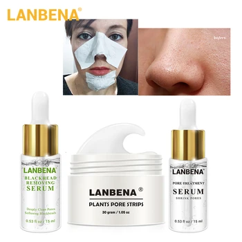 

LANBENA Plants Blackhead Remover Mask Pore Strip Essence Black Mask Peel Off Mask Peeling Acne Treatment Nose Mask Skin Care