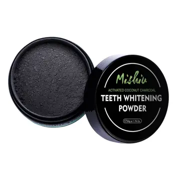 

Coconut Shell Activated Carbon Teeth Whitening Powder Remove Tooth Yellow Stain Bad Breath Oral Hygiene Products 50g