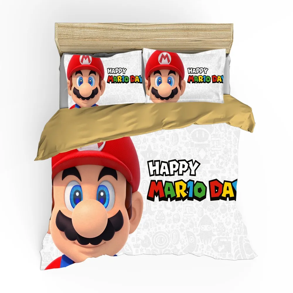 Super Mario Bros. Duvet Cover Set Bed Set Cartoon Bedding Set Single