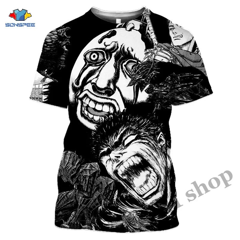 Comics Berserker T shirt Men 3D Print Horror T-Shirts Women Summer Tshirt Harajuku Anime Knight Tee Tops Harajuku Short Sleeve (26)