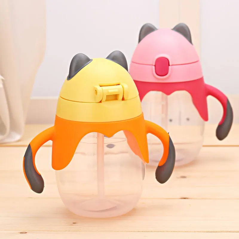 

250ml Portable Kid Baby Sippy Cup Training Cup Straw Water Milk Learn Drinking Bottle