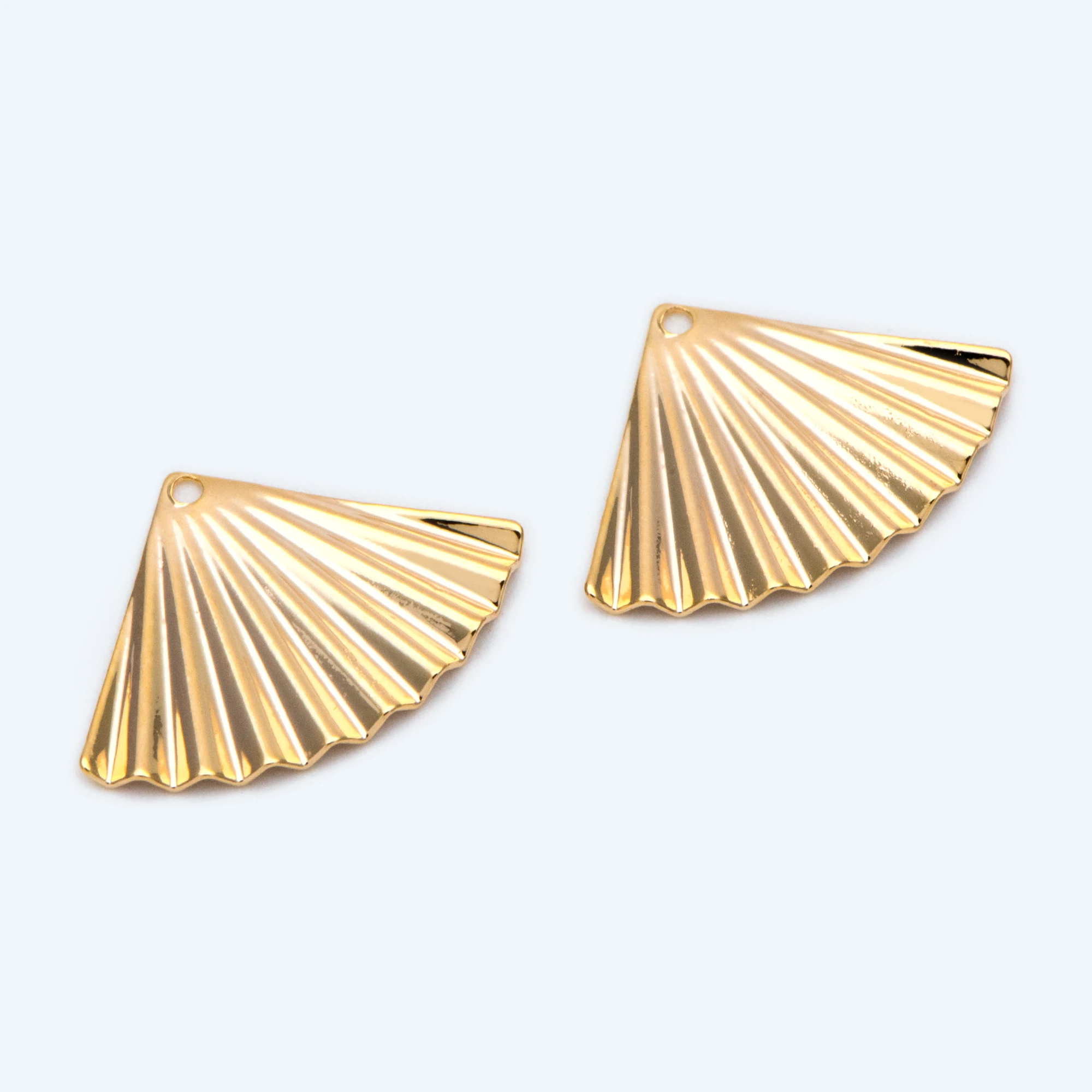

10pcs Gold Fan Charms, Earring Findings, Jewelry Making, Diy Material, Jewelry Supplies (GB-2195-1)