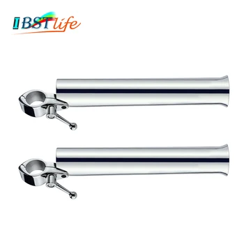 

2PCS Rail Mount stainless steel 316 fishing boat rod holder rack pole bracket support with clamp on 25 to 32mm marine hardware