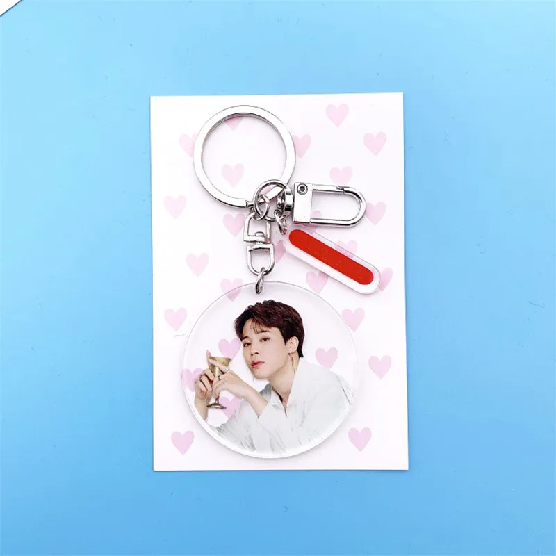JIMIN KPOP Bangtan мальчики акриловый круглый кулон люби себя говорить сам брелок для ключей JUNG KOOK JIMIN JIN SUGA J-HOPE - Цвет: JIMIN