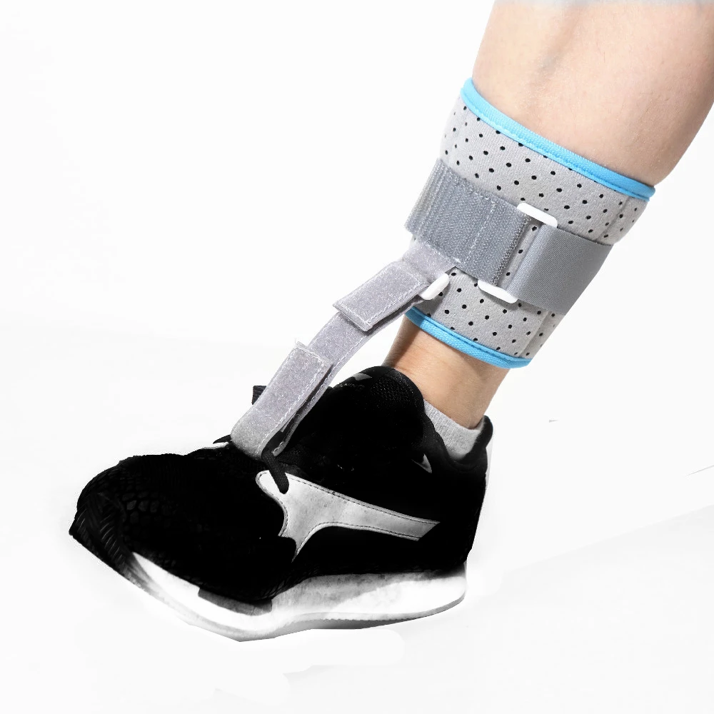 Ankle Support Drop Foot Brace Orthosis-Comfort Cushioned Adjustable Wrap Compression for Improved Walking Gait Prevents Cramps