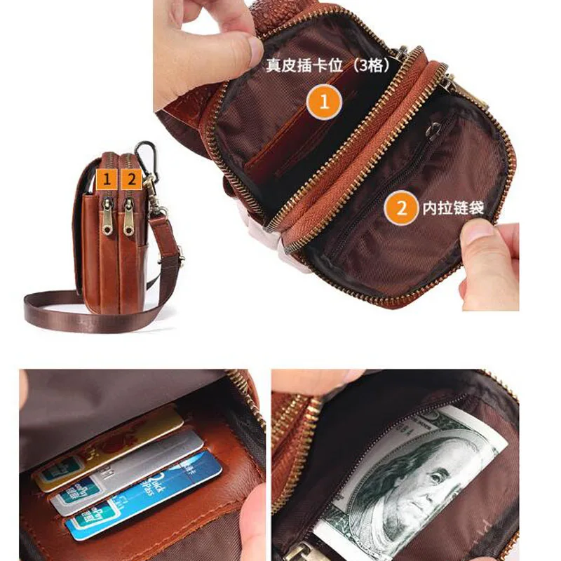 Men Leather Crocodile Grain Waist Bag small Shoulder Bags Purse Hip Bum Cell Phone Case Hook Belt Fanny Cross Body Pack