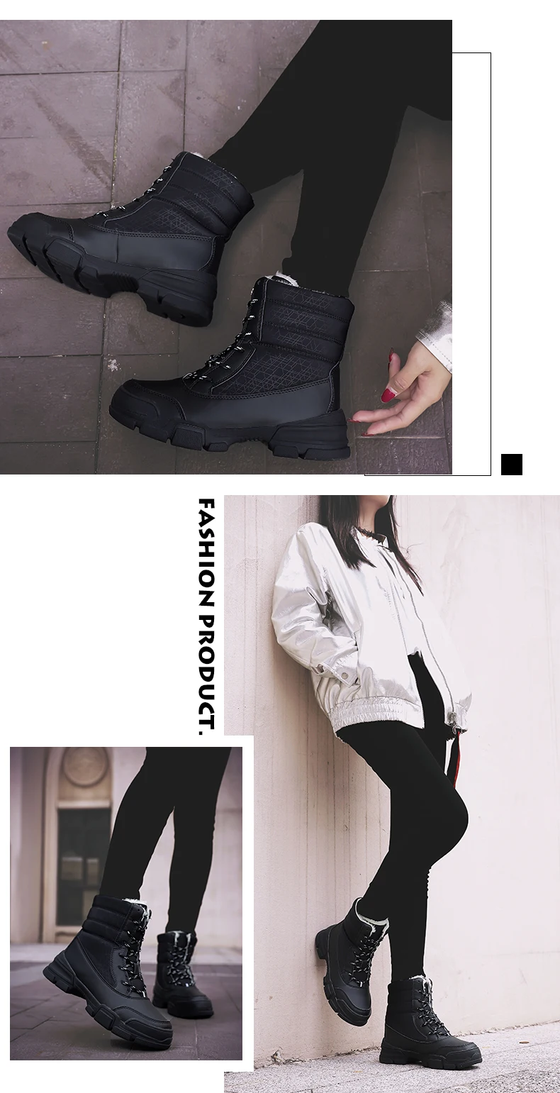 Женские ботинки; Высококачественная зимняя теплая плюшевая обувь; зимние ботинки; Толстые Ботинки martin; обувь на плоской подошве; женская обувь; большие размеры 36-42