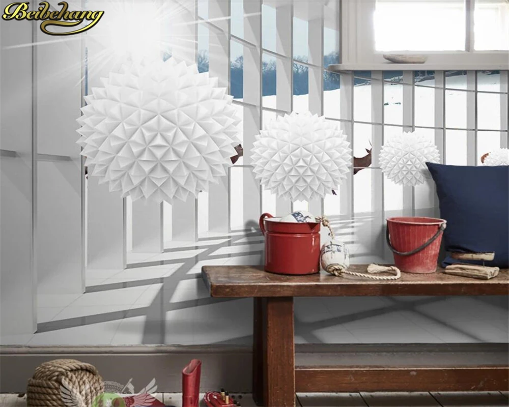 beibehang Custom wallpaper mural 3d stereo ball corridor building space landscape tv background wall papers home papel de parede